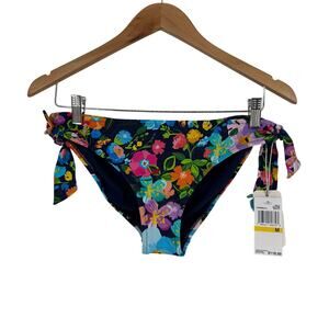 NWT Johnny Was Wild Bloom Hipster Bikini Botton SZ M Floral Navy
